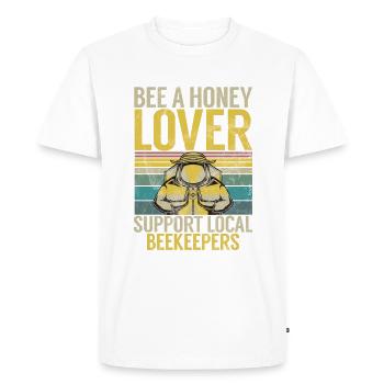 Cadeaux abeille - T-shirt Premium bio Homme - blanc - Devant - Nico (187cm)