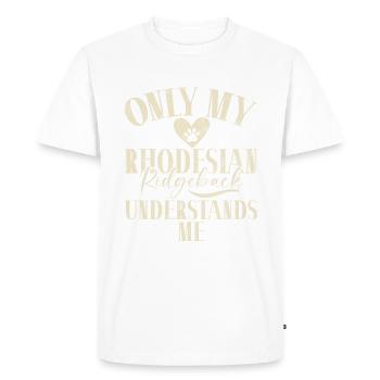 Rhodesian Ridgeback Gifts - Men's Premium Organic T-Shirt - white - Front - Nico (187cm)