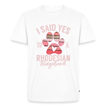 Rhodesian Ridgeback Gifts - Men's Premium Organic T-Shirt - white - Front - Nico (187cm)