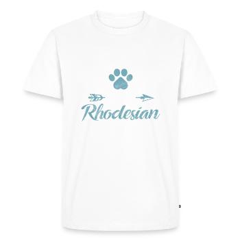 Rhodesian Ridgeback Gifts - Men's Premium Organic T-Shirt - white - Front - Nico (187cm)