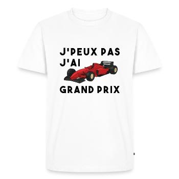 Je peux pas j ai grand prix - T-shirt Premium bio Homme - blanc - Devant - Nico (187cm)