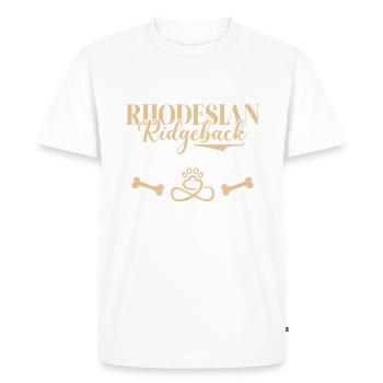 Rhodesian Ridgeback Gifts - Men's Premium Organic T-Shirt - white - Front - Nico (187cm)