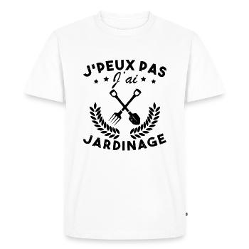 Je Peux Pas J ai Jardinage - T-shirt Premium bio Homme - blanc - Devant - Nico (187cm)