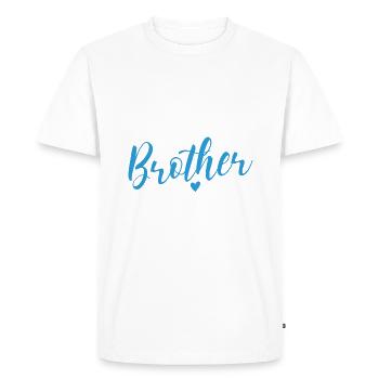 Cadeaux Petit Frère - T-shirt Premium bio Homme - blanc - Devant - Nico (187cm)