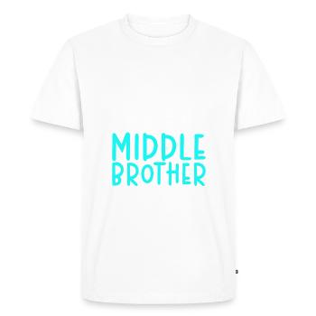 Middle Brother Gifts - Men's Premium Organic T-Shirt - white - Front - Nico (187cm)