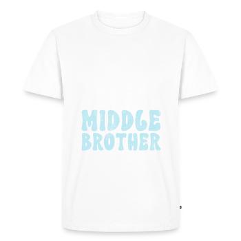 Middle Brother Gifts - Men's Premium Organic T-Shirt - white - Front - Nico (187cm)
