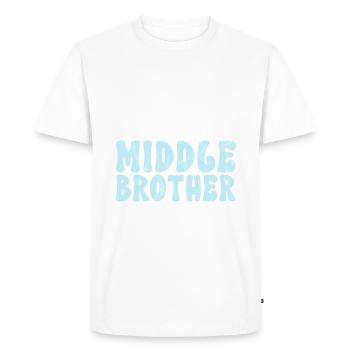 Middle Brother Gifts - Men's Premium Organic T-Shirt - white - Front - Nico (187cm)