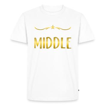 Middle Brother Gifts - Men's Premium Organic T-Shirt - white - Front - Nico (187cm)