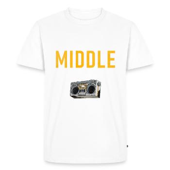 Middle Brother Gifts - Men's Premium Organic T-Shirt - white - Front - Nico (187cm)