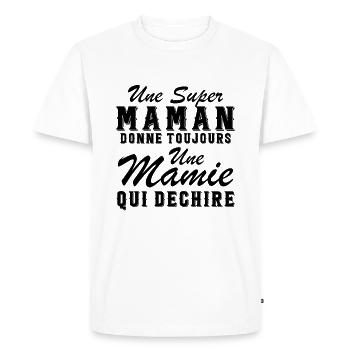 Super Mom Gives Granny Humor - Men's Premium Organic T-Shirt - white - Front - Nico (187cm)