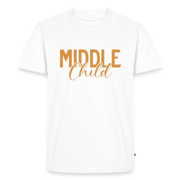 Cadeaux d’enfant du milieu - T-shirt Premium bio Homme - blanc - Devant - Nico (187cm)