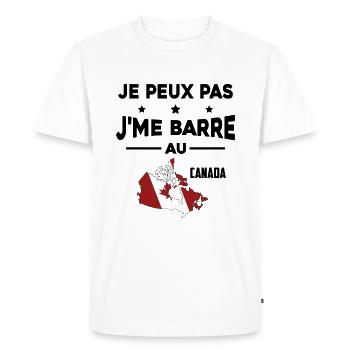 Je peux pas J'me Barre au canada - T-shirt Premium bio Homme - blanc - Devant - Nico (187cm)