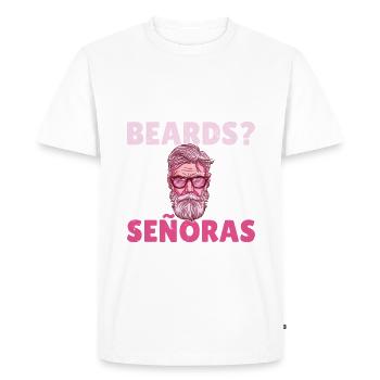 Giftidea Beard Men - Men's Premium Organic T-Shirt - white - Front - Nico (187cm)
