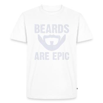 Giftidea Beard Men - Men's Premium Organic T-Shirt - white - Front - Nico (187cm)