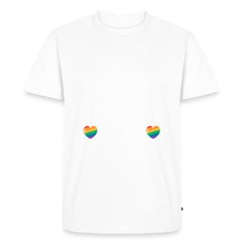 Cadeaux Lesbiennes - T-shirt Premium bio Homme - blanc - Devant - Nico (187cm)
