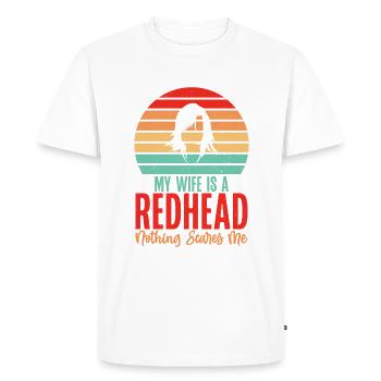 Cadeaux roux - T-shirt Premium bio Homme - blanc - Devant - Nico (187cm)