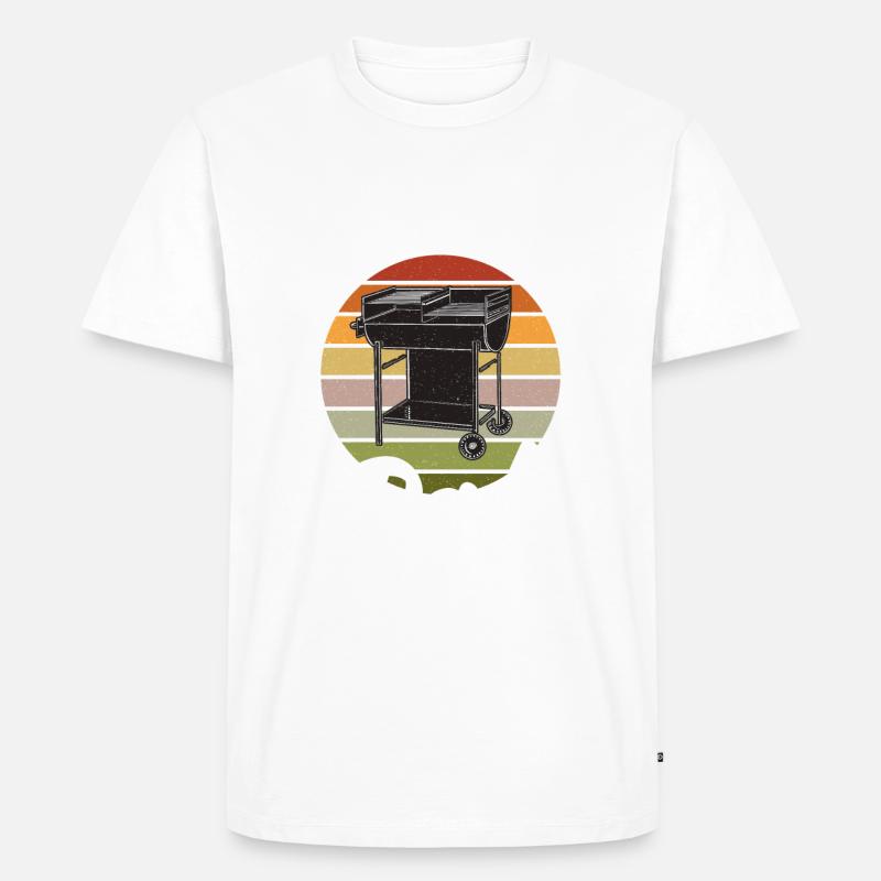 Grill Barbecue Grilling - Männer Premium Bio T-Shirt - Weiß