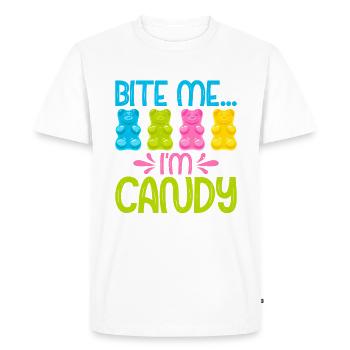 Cadeau de bonbons - T-shirt Premium bio Homme - blanc - Devant - Nico (187cm)
