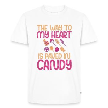Cadeau de bonbons - T-shirt Premium bio Homme - blanc - Devant - Nico (187cm)