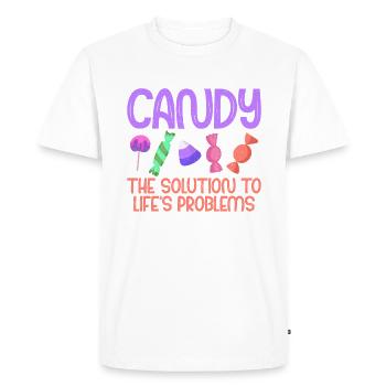 Cadeau de bonbons - T-shirt Premium bio Homme - blanc - Devant - Nico (187cm)