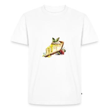 Cadeau de gâteau au fromage - T-shirt Premium bio Homme - blanc - Devant - Nico (187cm)