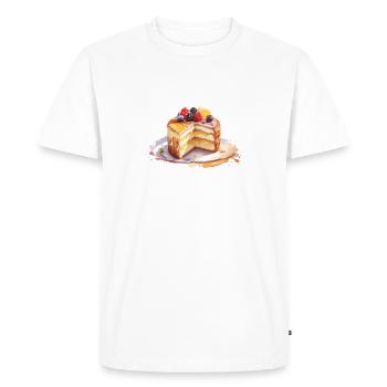 Cadeau de gâteau au fromage - T-shirt Premium bio Homme - blanc - Devant - Nico (187cm)