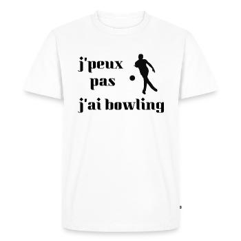 Cadeau J'peux j'ai bowling - T-shirt Premium bio Homme - blanc - Devant - Nico (187cm)