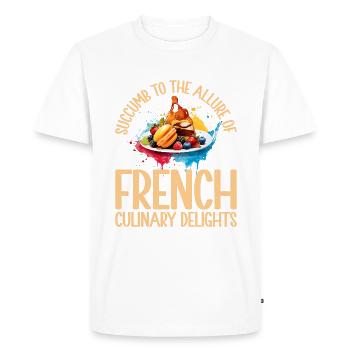 Cadeaux culinaires français - T-shirt Premium bio Homme - blanc - Devant - Nico (187cm)