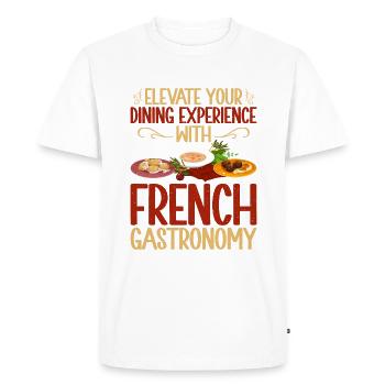 Cadeaux culinaires français - T-shirt Premium bio Homme - blanc - Devant - Nico (187cm)
