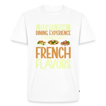 Cadeaux culinaires français - T-shirt Premium bio Homme - blanc - Devant - Nico (187cm)