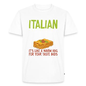 Italian Food Gifts - Men's Premium Organic T-Shirt - white - Front - Nico (187cm)