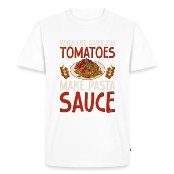 Italian Food Gifts - Men's Premium Organic T-Shirt - white - Front - Nico (187cm)
