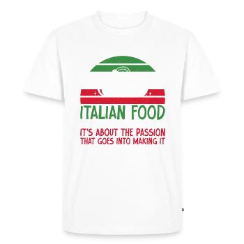 Italian Food Gifts - Men's Premium Organic T-Shirt - white - Front - Nico (187cm)
