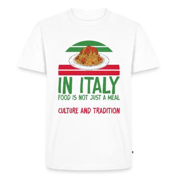 Italian Food Gifts - Men's Premium Organic T-Shirt - white - Front - Nico (187cm)