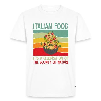 Italian Food Gifts - Men's Premium Organic T-Shirt - white - Front - Nico (187cm)