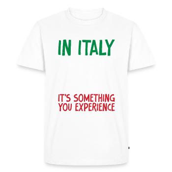 Italian Food Gifts - Men's Premium Organic T-Shirt - white - Front - Nico (187cm)