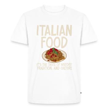 Italian Food Gifts - Men's Premium Organic T-Shirt - white - Front - Nico (187cm)