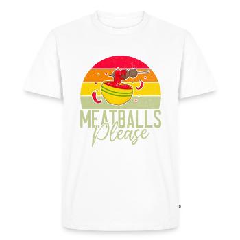 Meatball Lovers Gifts - Men's Premium Organic T-Shirt - white - Front - Nico (187cm)