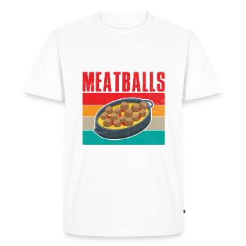 Cadeaux pour les amateurs de boulettes de viande - T-shirt Premium bio Homme - blanc - Devant - Nico (187cm)