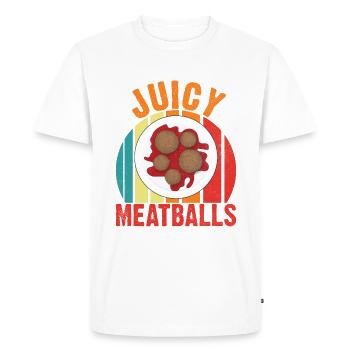 Cadeaux pour les amateurs de boulettes de viande - T-shirt Premium bio Homme - blanc - Devant - Nico (187cm)
