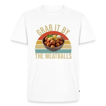 Meatball Lovers Gifts - Men's Premium Organic T-Shirt - white - Front - Nico (187cm)