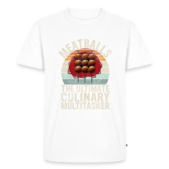 Cadeaux pour les amateurs de boulettes de viande - T-shirt Premium bio Homme - blanc - Devant - Nico (187cm)