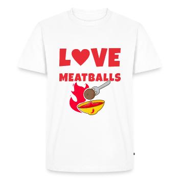 Meatball Lovers Gifts - Men's Premium Organic T-Shirt - white - Front - Nico (187cm)