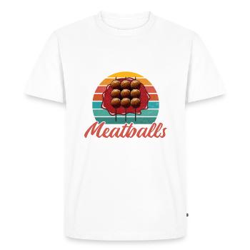 Meatball Lovers Gifts - Men's Premium Organic T-Shirt - white - Front - Nico (187cm)