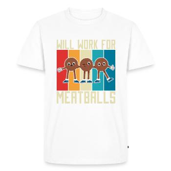 Cadeaux pour les amateurs de boulettes de viande - T-shirt Premium bio Homme - blanc - Devant - Nico (187cm)