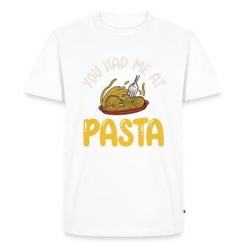 Cadeaux pour les amateurs de pâtes - T-shirt Premium bio Homme - blanc - Devant - Nico (187cm)