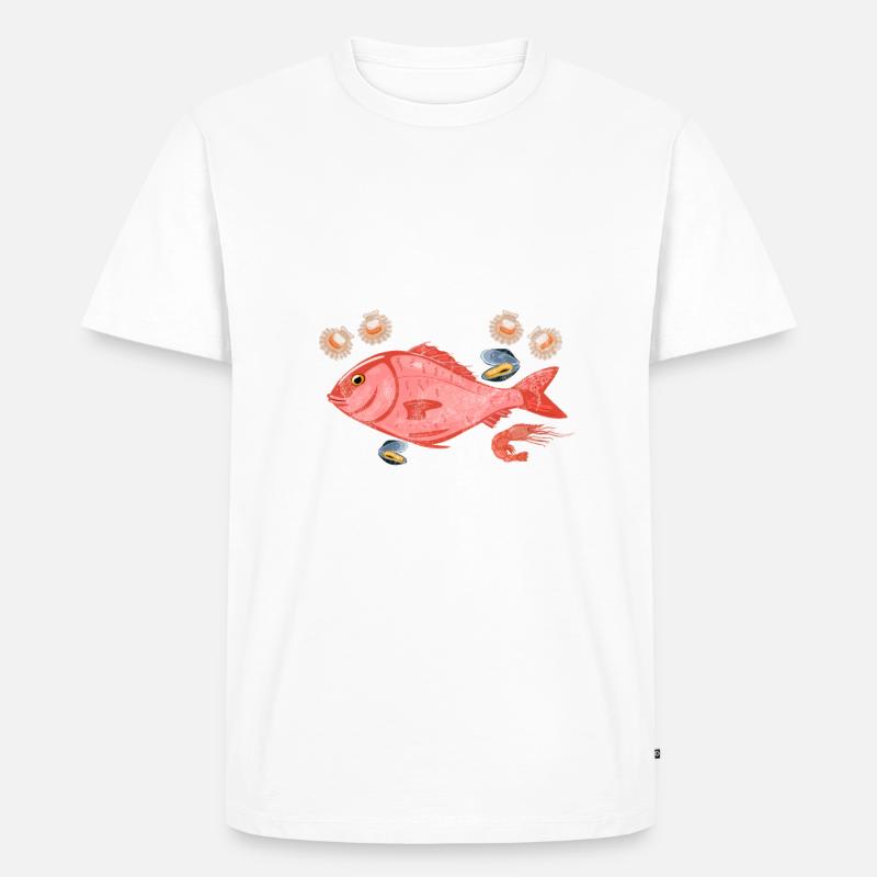 Seafood Lover Gift - Männer Premium Bio T-Shirt - Weiß