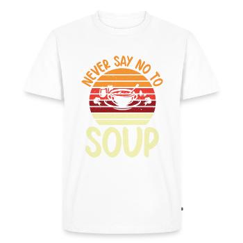 Cadeaux pour les amateurs de soupe - T-shirt Premium bio Homme - blanc - Devant - Nico (187cm)