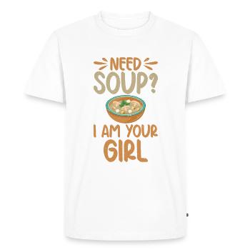 Cadeaux pour les amateurs de soupe - T-shirt Premium bio Homme - blanc - Devant - Nico (187cm)