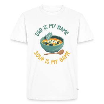 Cadeaux pour les amateurs de soupe - T-shirt Premium bio Homme - blanc - Devant - Nico (187cm)